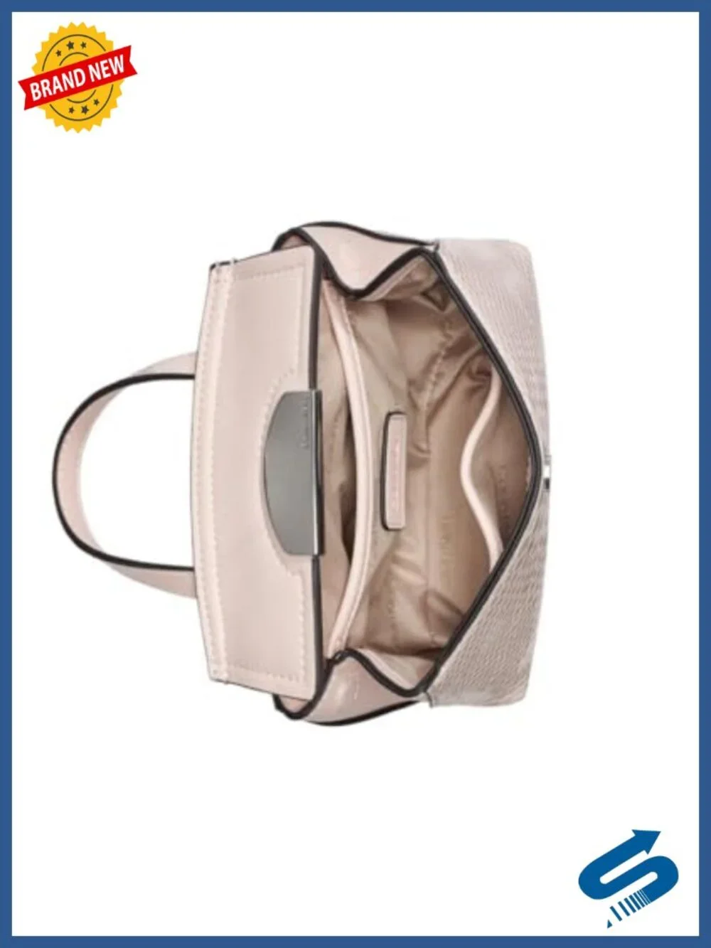 Mini Crossbody Bag with Faux Snake Detail, Snap Closure